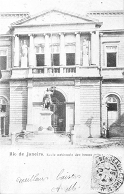 Fachada de autoria de Grandjean de Montigny, da antiga Escola Nacional de Belas Artes.